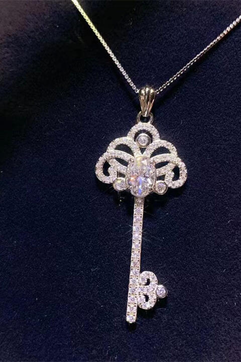 Collier pendentif clé Moissanite 1 Carat