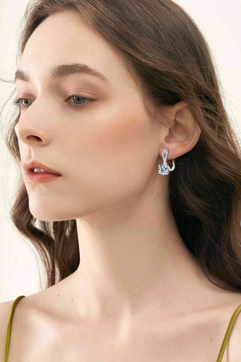 Boucles d'oreilles en argent sterling 925 moissanite 4 carats