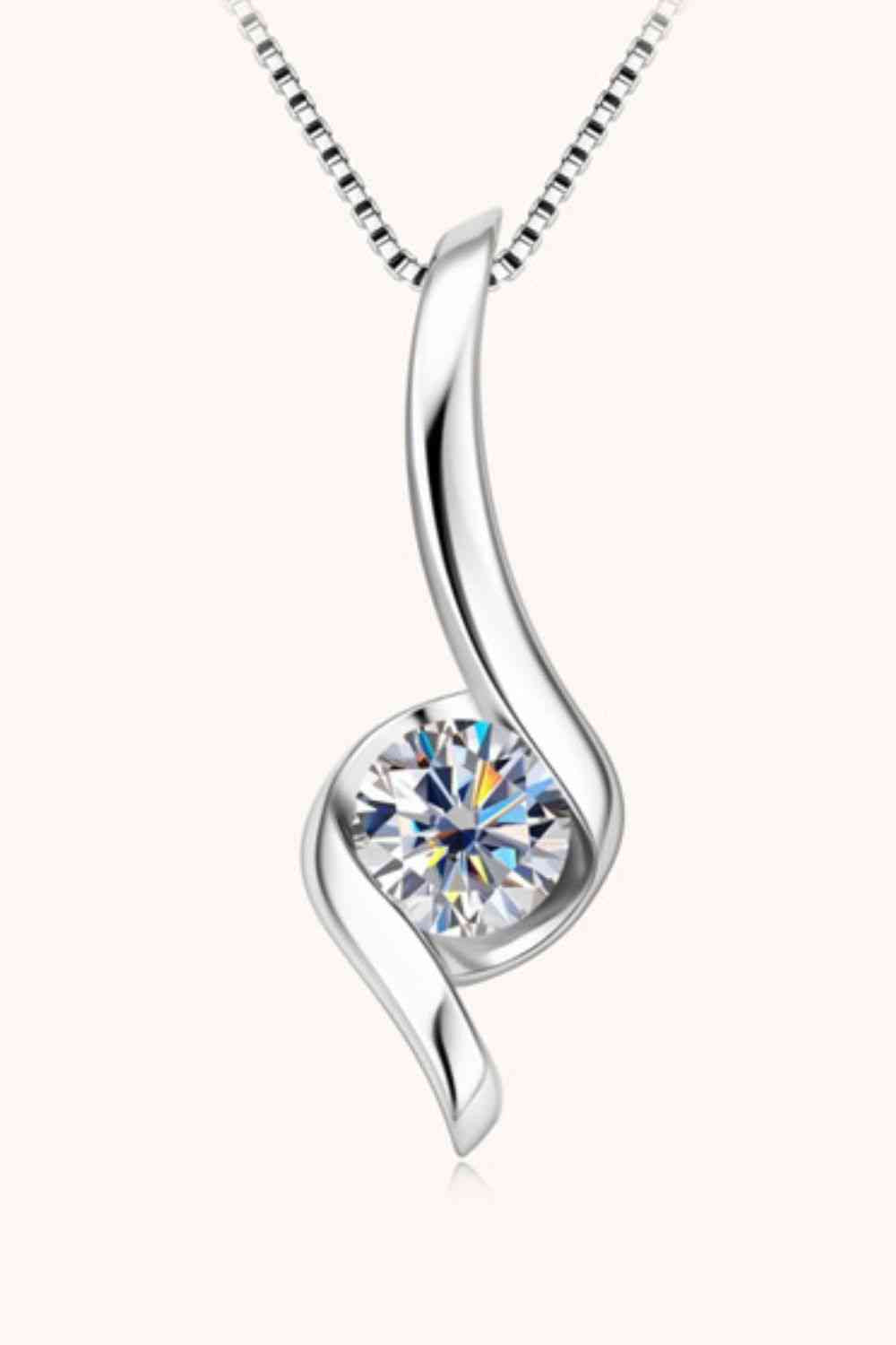 Collier en argent sterling 925 moissanite 1 carat