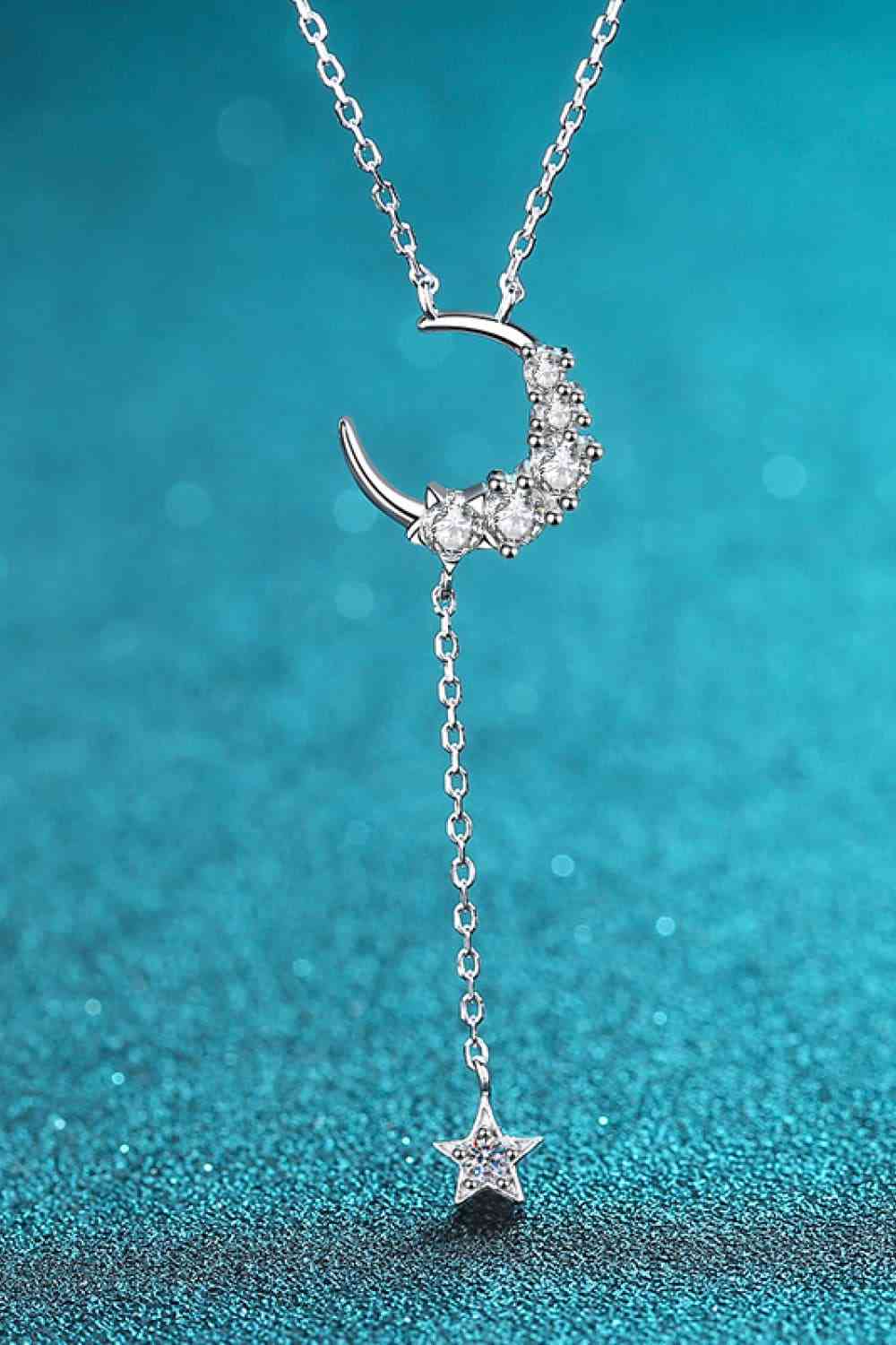 Collier moissanite étoile et lune