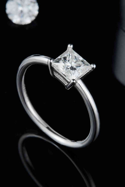 Bague solitaire en argent sterling 925 moissanite 1 carat