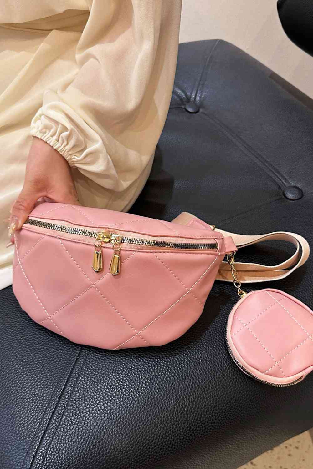 PU Leather Sling Bag with Small Purse