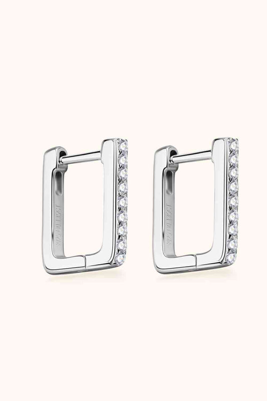 Boucles d'oreilles géométriques Moissanite en argent sterling 925