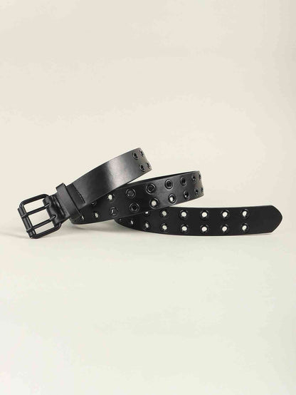 Ceinture en cuir PU à œillets