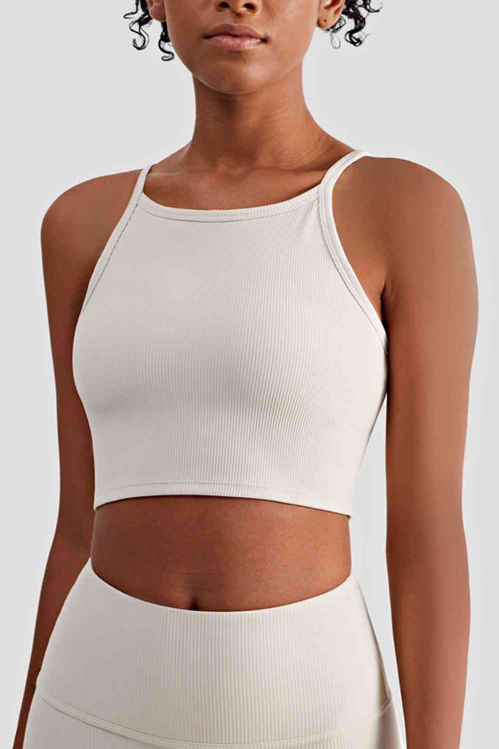 Camisole de sport courte à col rond