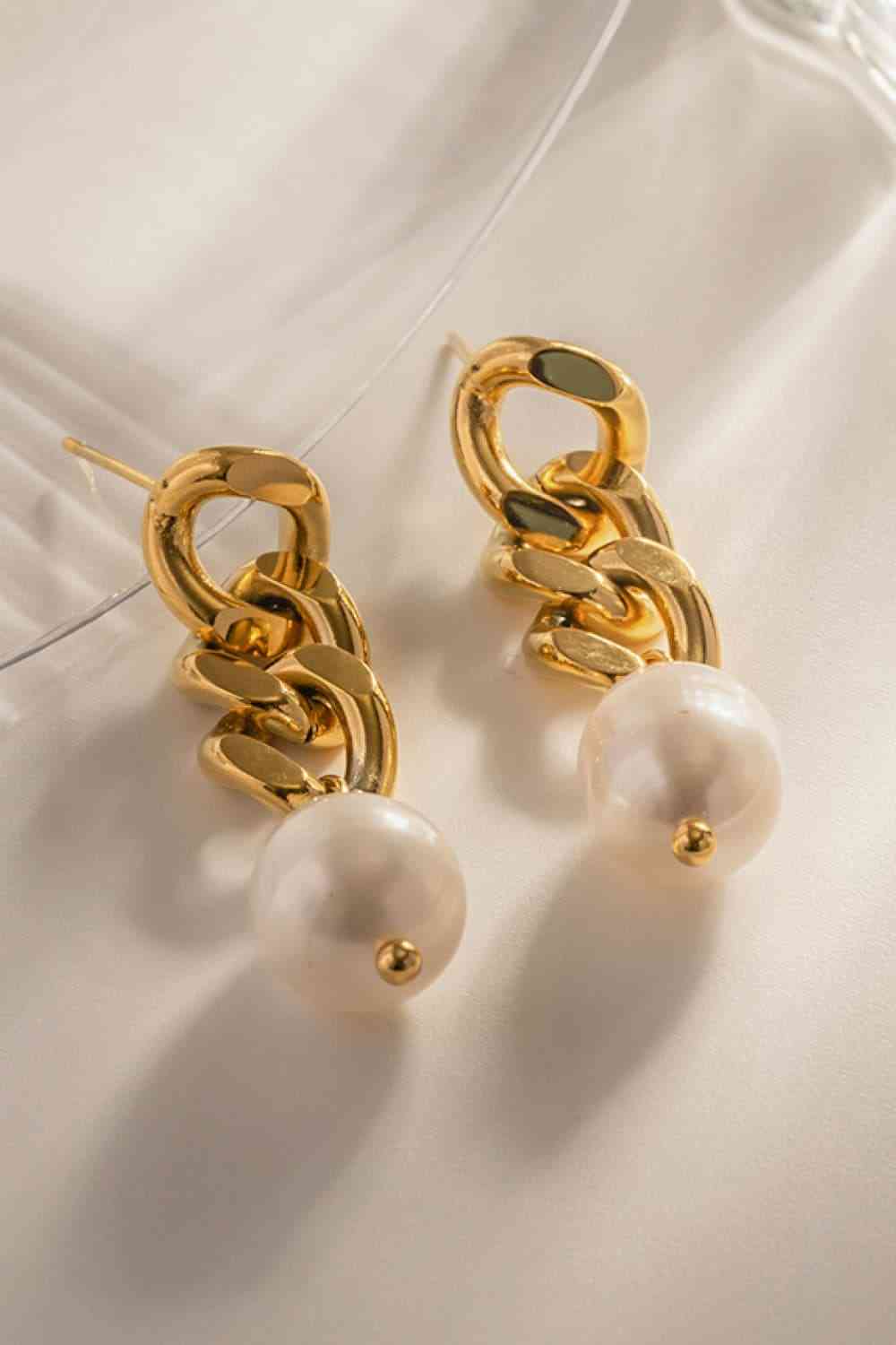 Boucles d'oreilles perles en acier inoxydable