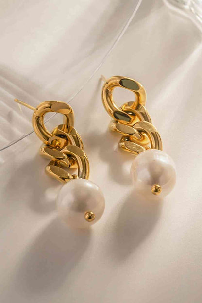 Boucles d'oreilles perles en acier inoxydable