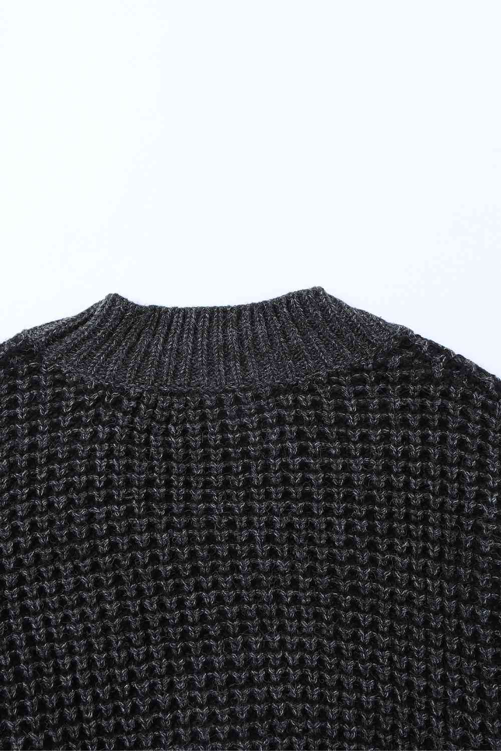 Cardigan boutonné à épaules tombantes en tricot gaufré tissé à droite