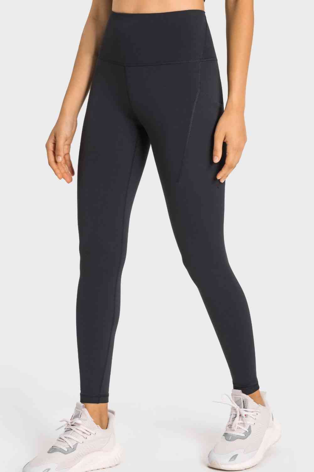 Leggings de yoga con bolsillo y cintura ancha de talle alto