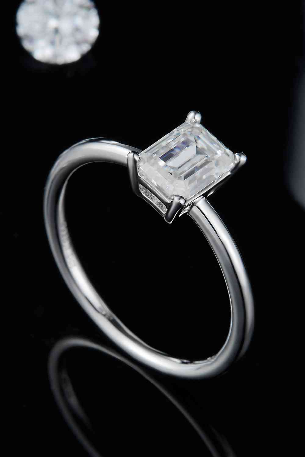 Bague solitaire en argent sterling 925 moissanite 1 carat