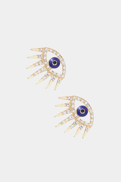 Evil Eye Rhinestone Dangle Earrings