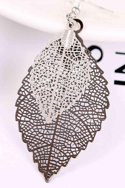 Boucles d'oreilles pendantes en forme de feuille