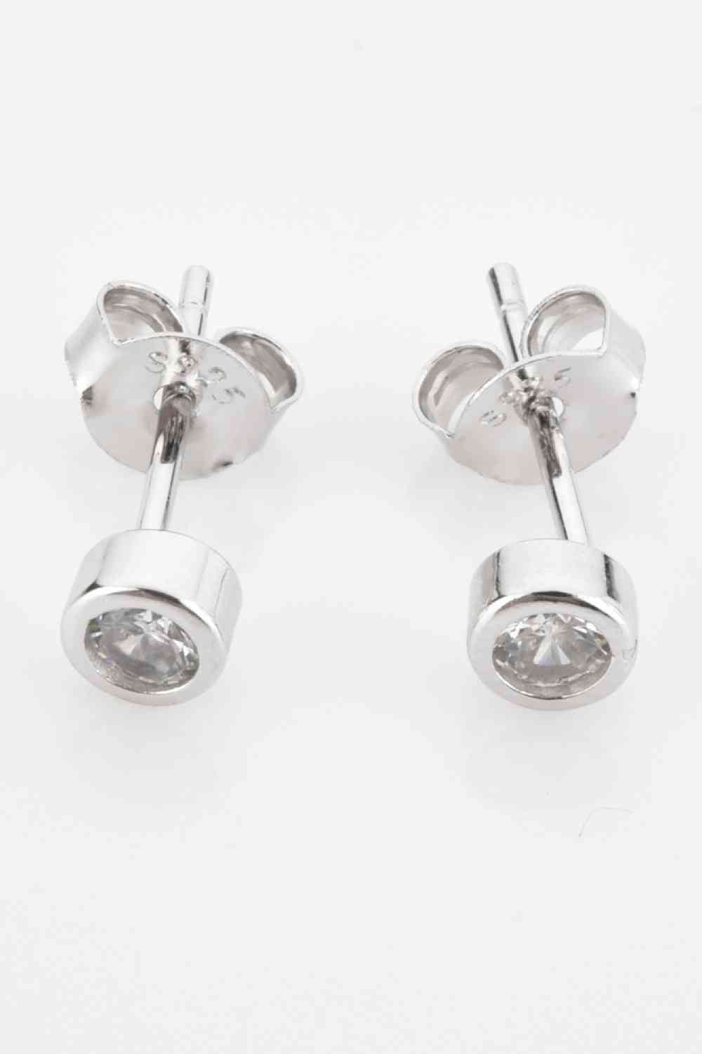 Boucles d'oreilles minimalistes en argent sterling 925 avec zircon