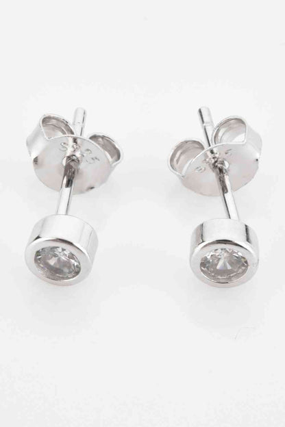 Pendientes minimalistas de plata de ley 925 con circonitas