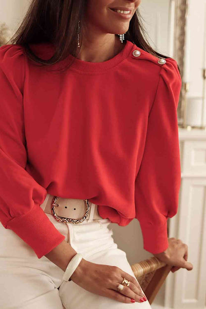 Round Neck Short Sleeve Sweatshirt