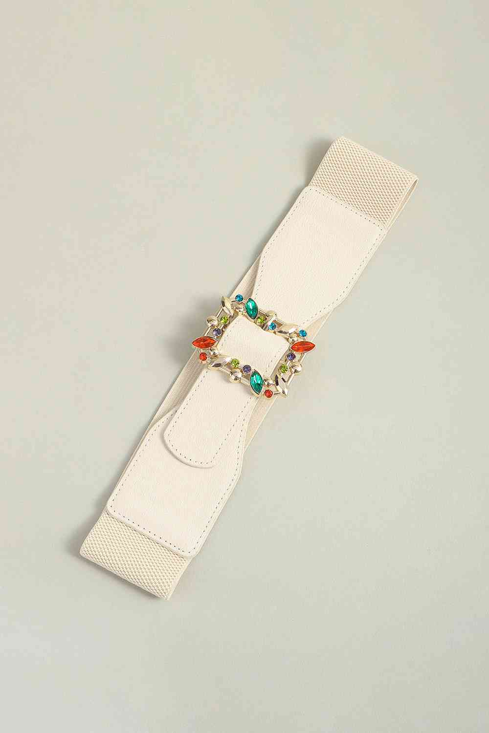 Cinturón elástico con hebilla de hoja multicolor