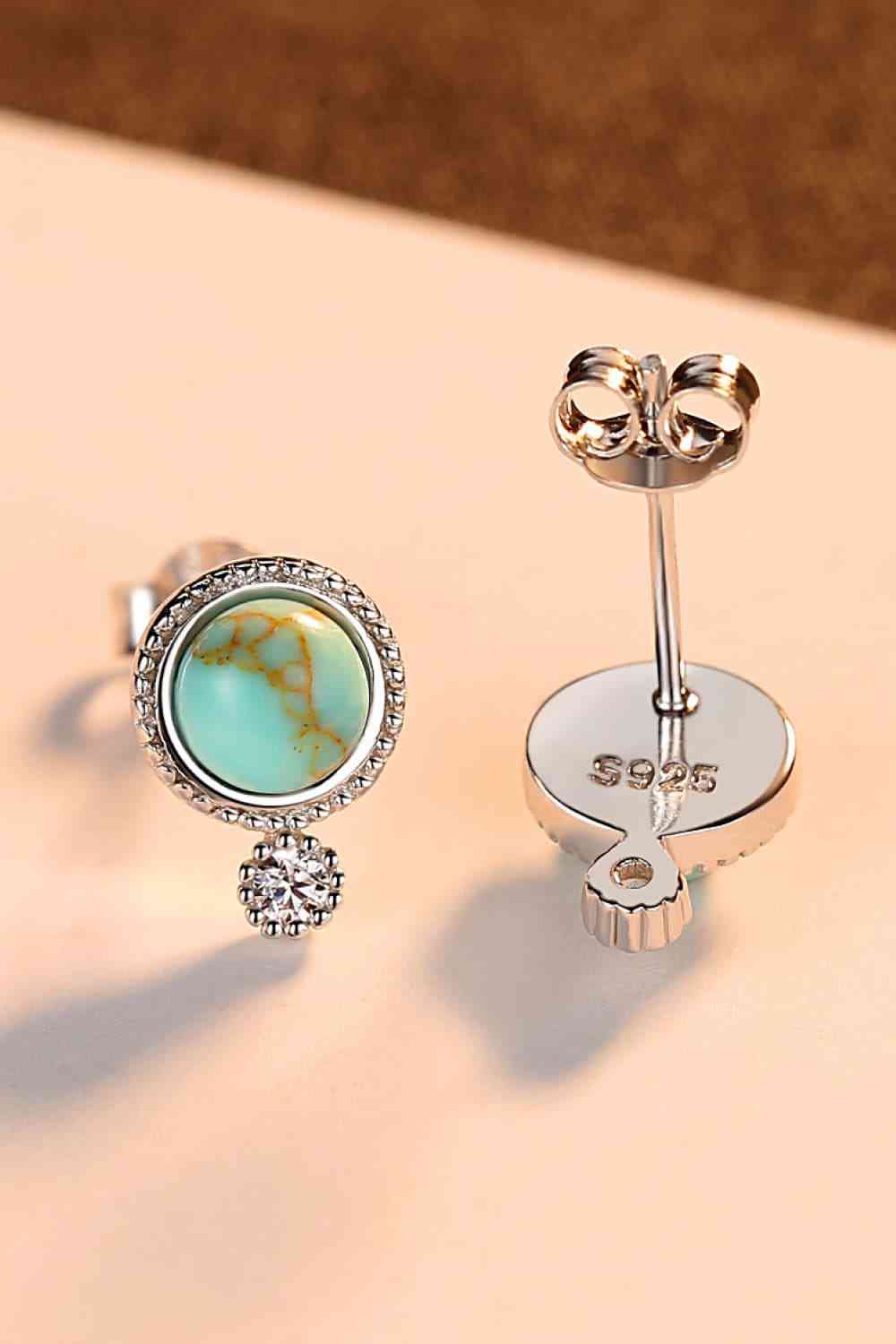 Turquoise Platinum-Plated Earrings