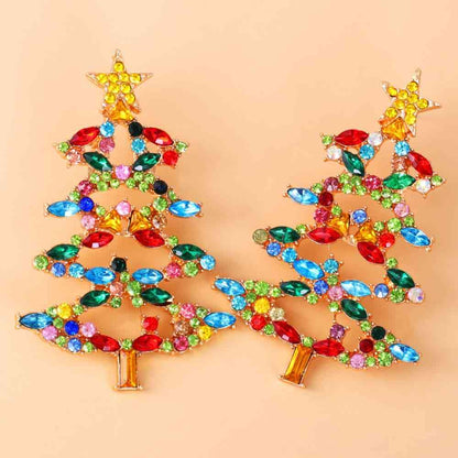 Boucles d'oreilles en alliage de strass pour arbre de Noël