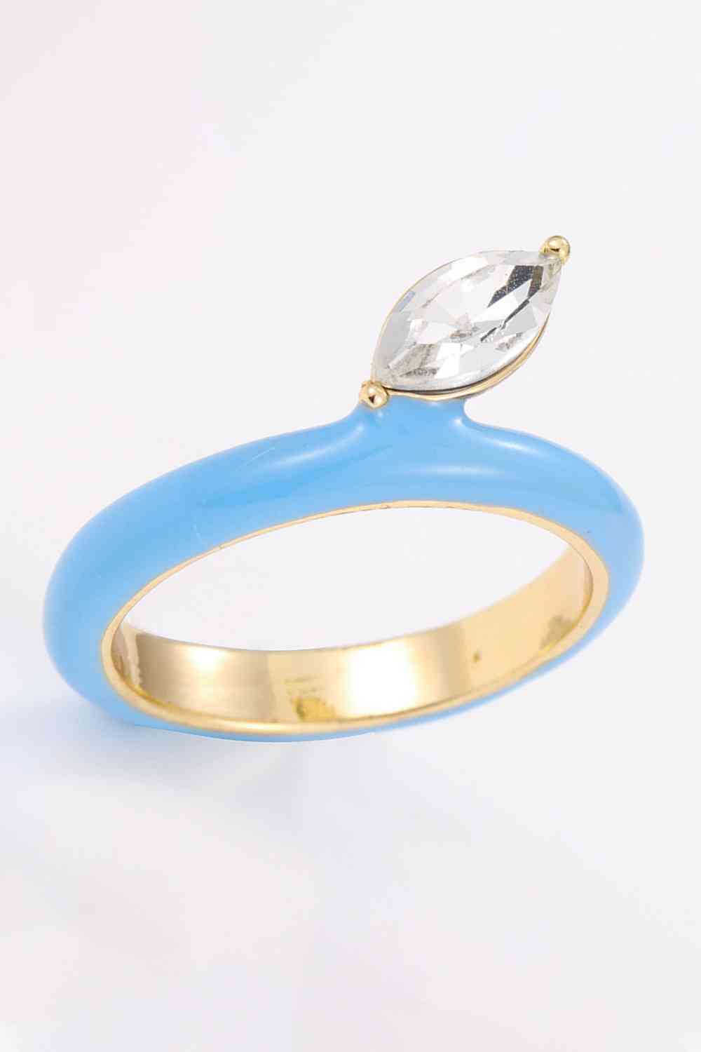 18K Gold Plated Glass Stone Ring