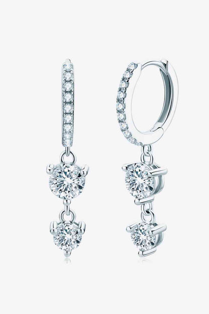 Boucles d'oreilles pendantes Adored Be The One en moissanite