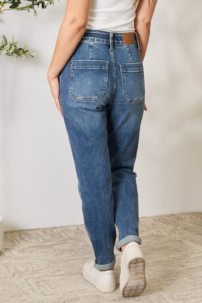 Jean en denim taille haute avec cordon de serrage Judy Blue pleine taille