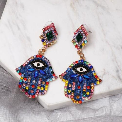 Boucles d'oreilles en alliage et strass