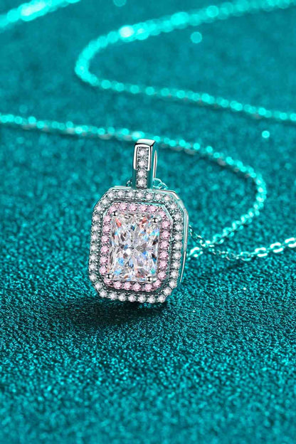 Collier chaîne à pendentif géométrique Moissanite 1 Carat