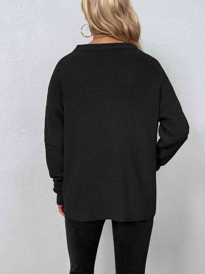 Cutout Zip Detail Sweater