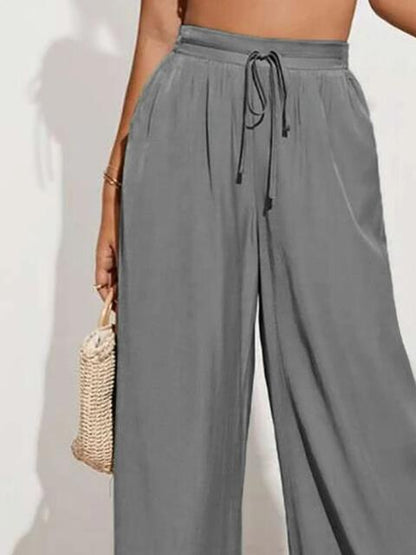 Drawstring Wide Leg Pants