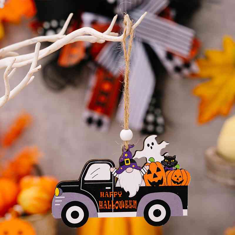 Elementos colgantes con forma de coche de elemento de Halloween de 4 piezas