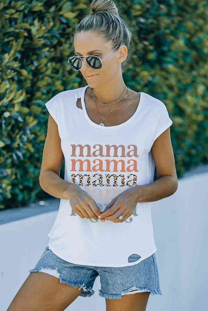 Camiseta con recorte gráfico MAMA