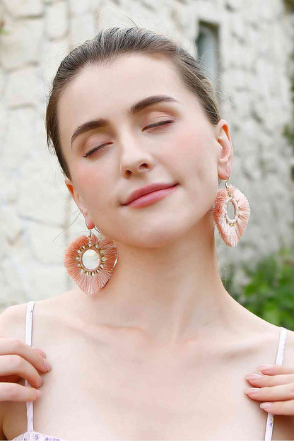 Boucles d'oreilles pendantes en forme de cœur à franges, 4 paires aléatoires