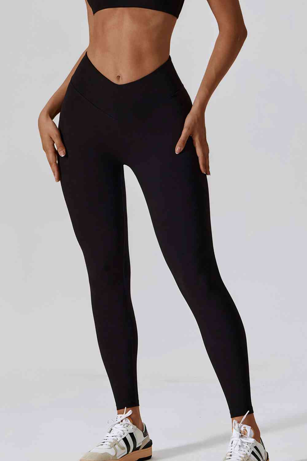 Legging de sport coupe slim à large ceinture