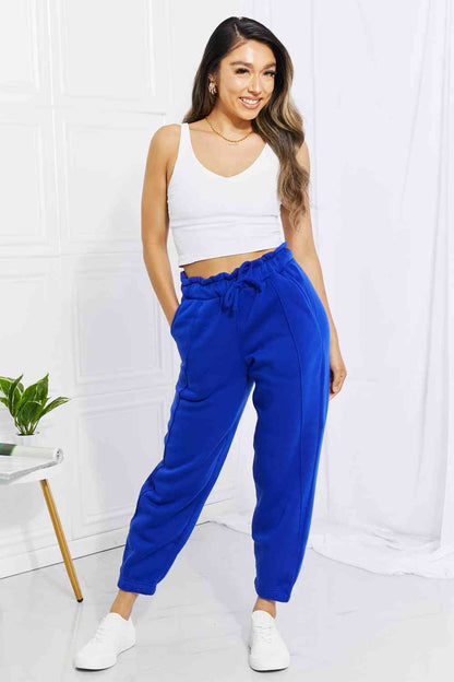 Zenana - Can't Stop Me - Pantalon de jogging taille paperbag pleine taille