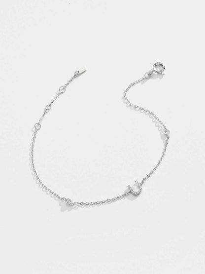 Pulsera de plata de ley 925 con circonitas de Q To U