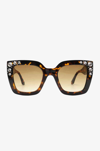 Lunettes de soleil en polycarbonate incrusté de strass