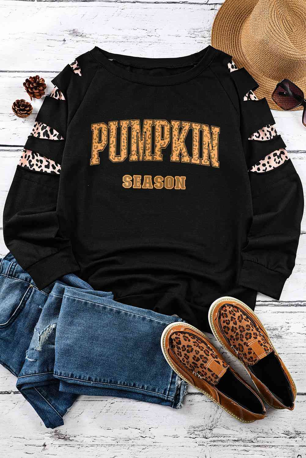PUMPKIN SEASON Sweat-shirt léopard graphique