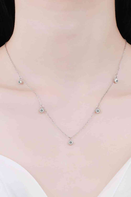 Collier plaqué rhodium moissanite