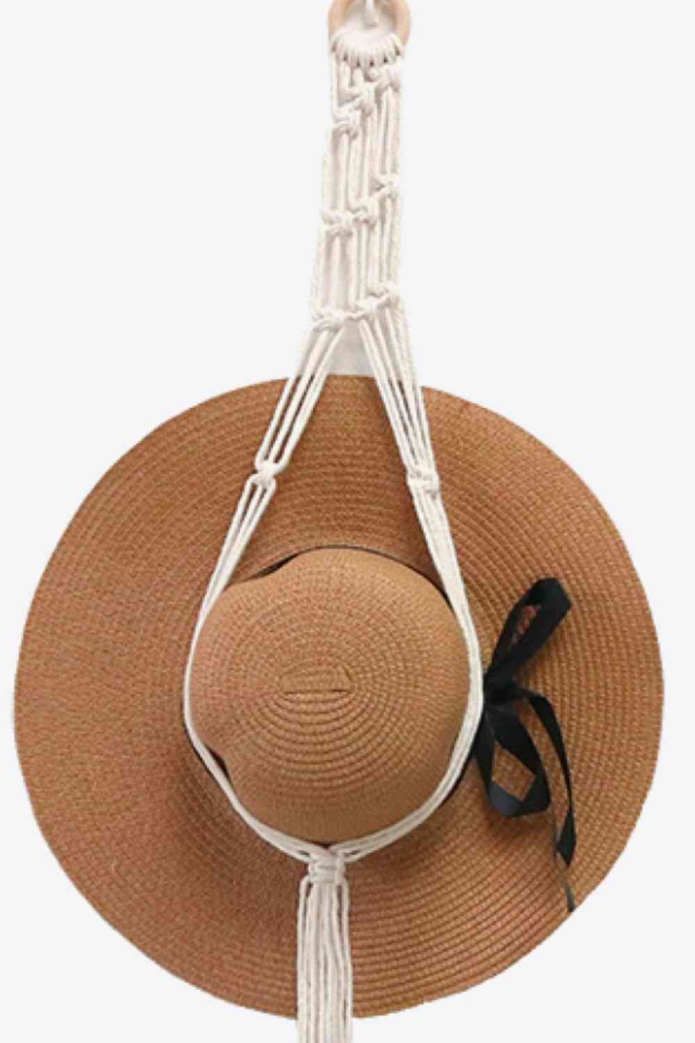 Percha para sombrero de macramé