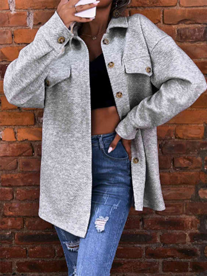 Textured Drop Shoulder Longline Jacket