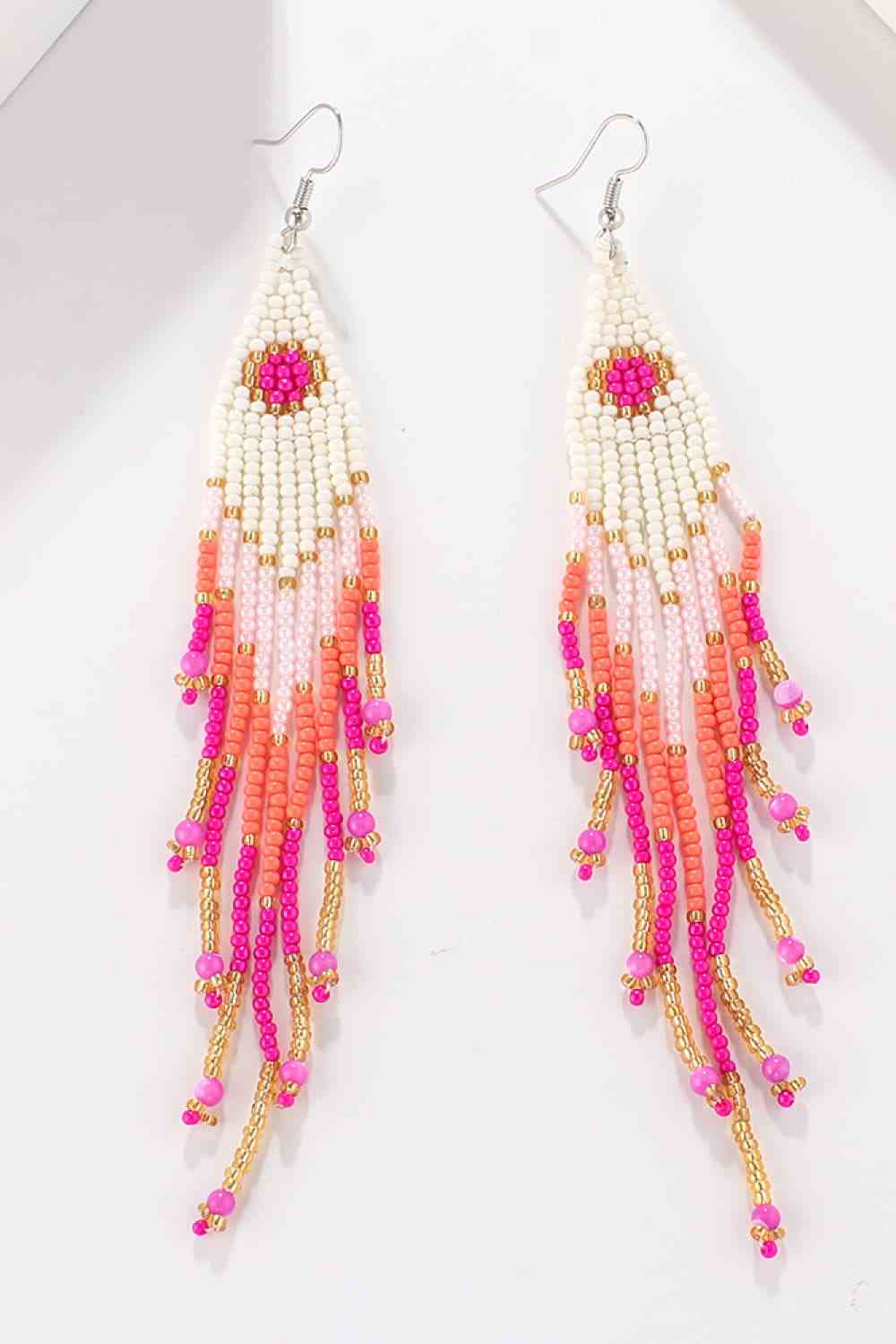 Boucles d'oreilles pendantes perlées