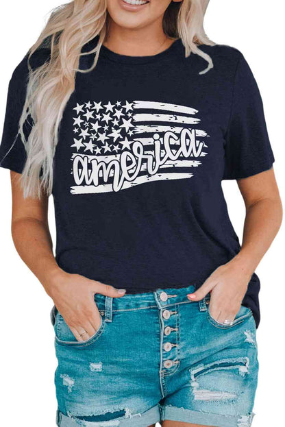 Camiseta gráfica de la bandera de EE. UU. DE AMÉRICA