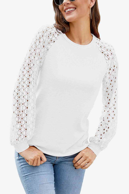 Long Raglan Sleeve Round Neck Tee