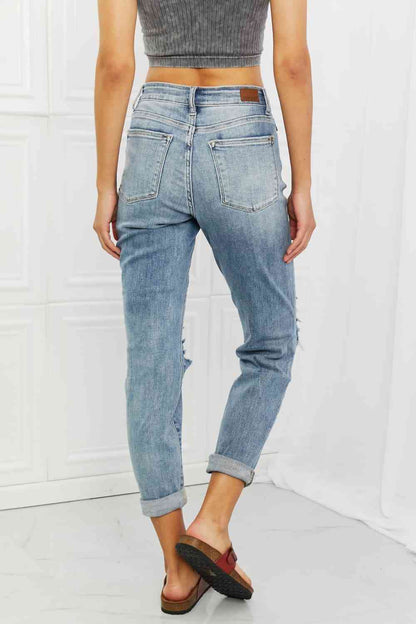 Judy Blue Malia Full Size Mid Rise Boyfriend Jeans