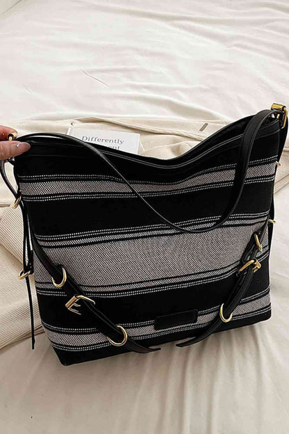 Striped Large Canvas Bag