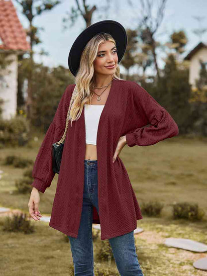 Cardigan long ouvert sur le devant