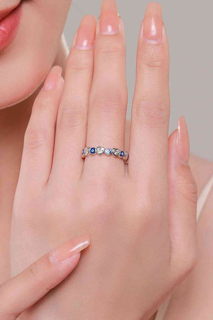 925 Sterling Silver Heart Shape Zircon Ring