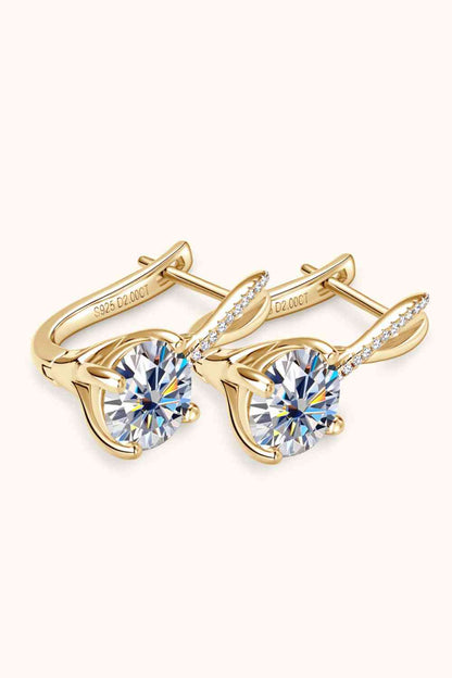 Boucles d'oreilles en argent sterling 925 moissanite 4 carats