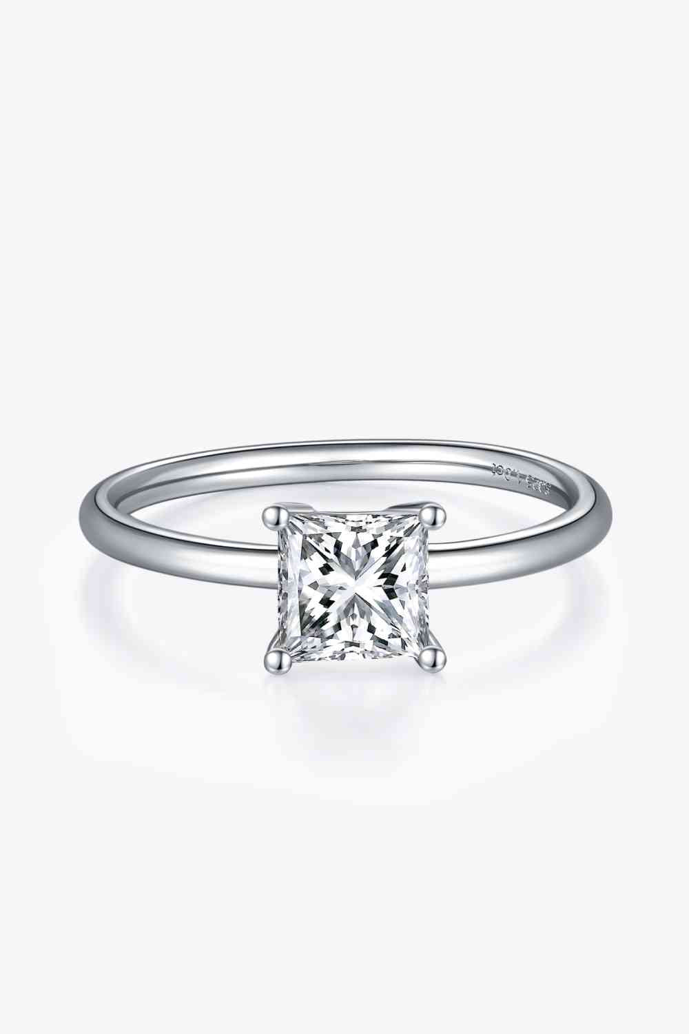 1 Carat Moissanite 925 Sterling Silver Solitaire Ring