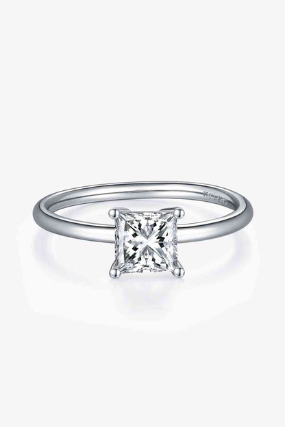 Bague solitaire en argent sterling 925 moissanite 1 carat